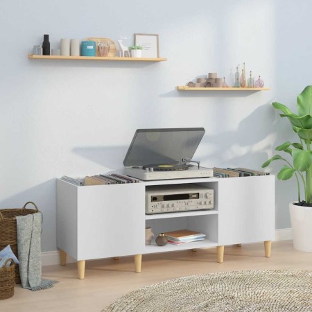 Mueble para discos de madera de ingeniería blanco 121x38x48 cm en Armarios y almacenamiento | Comprar online en Foru.es