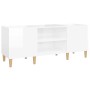 Mueble discos madera contrachapada blanco brillo 121x38x48 cm en Armarios y almacenamiento | Comprar online en Foru.es