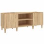 Mueble para discos de madera de roble Sonoma 121x38x48 cm en Armarios y almacenamiento | Comprar online en Foru.es