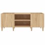 Mueble para discos de madera de roble Sonoma 121x38x48 cm en Armarios y almacenamiento | Comprar online en Foru.es
