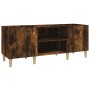 Mueble discos madera contrachapada roble ahumado 121x38x48 cm en Armarios y almacenamiento | Comprar online en Foru.es