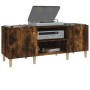 Mueble discos madera contrachapada roble ahumado 121x38x48 cm en Armarios y almacenamiento | Comprar online en Foru.es