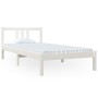 Estructura de cama madera maciza blanco 90x200 cm de vidaXL, Camas y somieres - Ref: Foro24-814870, Precio: 78,42 €, Descuent...