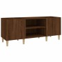 Mueble de discos madera contrachapada roble marrón 121x38x48 cm en Armarios y almacenamiento | Comprar online en Foru.es