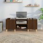 Mueble de discos madera contrachapada roble marrón 121x38x48 cm en Armarios y almacenamiento | Comprar online en Foru.es