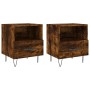 Mesita noche 2 uds madera ingeniería roble ahumado 40x35x47,5cm de vidaXL, Mesitas de noche - Ref: Foro24-827431, Precio: 51,...