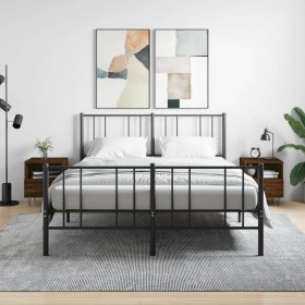 Mesita noche 2 uds madera ingeniería marrón roble 40x35x47,5 cm de vidaXL, Mesitas de noche - Ref: Foro24-827435, Precio: 49,...