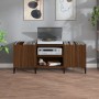Mueble discos madera contrachapada roble marrón 121x38x48 cm en Armarios y almacenamiento | Comprar online en Foru.es
