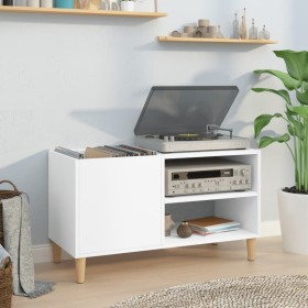 Mueble para discos madera contrachapada blanco 84,5x38x48 cm en Armarios y almacenamiento | Comprar online en Foru.es