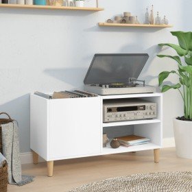 Mueble para discos madera contrachapada blanco 84,5x38x48 cm en Armarios y almacenamiento | Comprar online en Foru.es
