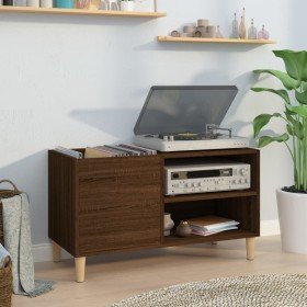 Mueble discos madera contrachapada roble marrón 84,5x38x48 cm en Armarios y almacenamiento | Comprar online en Foru.es