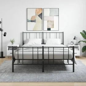 Mesitas de noche 2 uds madera ingeniería blanco 40x35x47,5 cm de vidaXL, Mesitas de noche - Ref: Foro24-827421, Precio: 70,29...