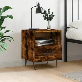 Mesita de noche madera ingeniería roble ahumado 40x35x47,5 cm de vidaXL, Mesitas de noche - Ref: Foro24-827430, Precio: 40,00...