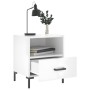 Mesita de noche madera de ingeniería blanco brillo 40x35x47,5cm de vidaXL, Mesitas de noche - Ref: Foro24-827440, Precio: 49,...