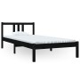 Estructura de cama madera maciza negro 90x200 cm de vidaXL, Camas y somieres - Ref: Foro24-814873, Precio: 79,40 €, Descuento: %