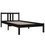 Estructura de cama madera maciza negro 90x200 cm de vidaXL, Camas y somieres - Ref: Foro24-814873, Precio: 79,40 €, Descuento: %