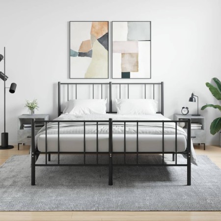 Mesita noche 2 uds madera ingeniería gris hormigón 40x35x47,5cm de vidaXL, Mesitas de noche - Ref: Foro24-827445, Precio: 58,...