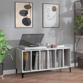 Mueble discos madera contrachapada gris hormigón 100x38x48 cm en Armarios y almacenamiento | Comprar online en Foru.es