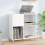 Mueble para discos madera contrachapada blanco 84,5x38x89 cm en Armarios y almacenamiento | Comprar online en Foru.es