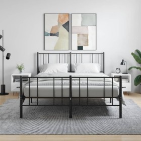 Mesita noche 2 uds madera ingeniería blanco brillo 40x35x47,5cm de vidaXL, Mesitas de noche - Ref: Foro24-827425, Precio: 62,...