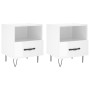 Mesita noche 2 uds madera ingeniería blanco brillo 40x35x47,5cm de vidaXL, Mesitas de noche - Ref: Foro24-827425, Precio: 62,...