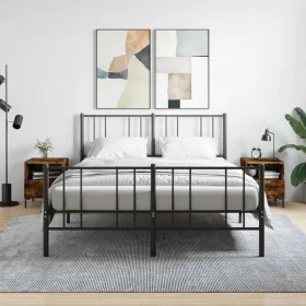 Mesita noche 2 uds madera ingeniería roble ahumado 40x35x47,5cm de vidaXL, Mesitas de noche - Ref: Foro24-827447, Precio: 58,...