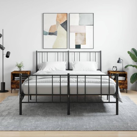 Mesita noche 2 uds madera ingeniería roble ahumado 40x35x47,5cm de vidaXL, Mesitas de noche - Ref: Foro24-827447, Precio: 58,...