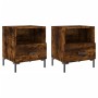Mesita noche 2 uds madera ingeniería roble ahumado 40x35x47,5cm de vidaXL, Mesitas de noche - Ref: Foro24-827447, Precio: 58,...