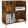 Mueble discos madera contrachapada roble ahumado 84,5x38x89 cm en Armarios y almacenamiento | Comprar online en Foru.es