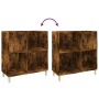 Mueble discos madera contrachapada roble ahumado 84,5x38x89 cm en Armarios y almacenamiento | Comprar online en Foru.es