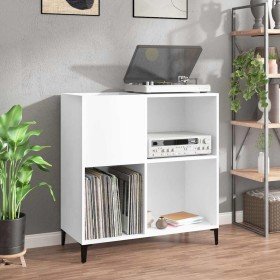 Mueble para discos madera contrachapada blanco 84,5x38x89 cm en Armarios y almacenamiento | Comprar online en Foru.es