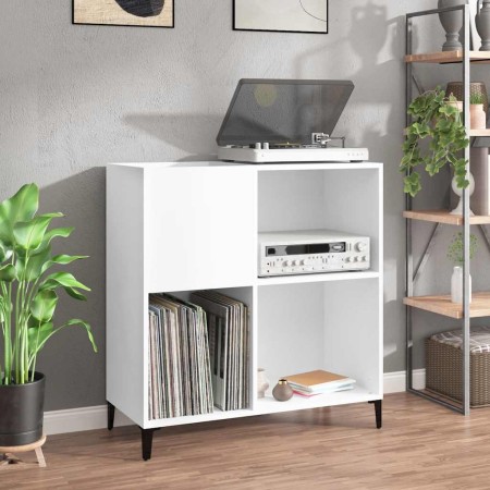 Mueble para discos madera contrachapada blanco 84,5x38x89 cm en Armarios y almacenamiento | Comprar online en Foru.es