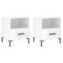 Mesita noche 2 uds madera ingeniería blanco brillo 40x35x47,5cm de vidaXL, Mesitas de noche - Ref: Foro24-827441, Precio: 64,...