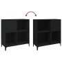 Mueble para discos madera contrachapada negro 84,5x38x89 cm en Armarios y almacenamiento | Comprar online en Foru.es