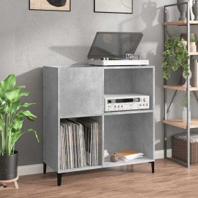 Mueble discos madera contrachapada gris hormigón 84,5x38x89 cm en Armarios y almacenamiento | Comprar online en Foru.es