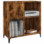Mueble discos madera contrachapada roble ahumado 84,5x38x89 cm en Armarios y almacenamiento | Comprar online en Foru.es