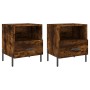 Mesita noche 2 uds madera ingeniería roble ahumado 40x35x47,5cm de vidaXL, Mesitas de noche - Ref: Foro24-827463, Precio: 61,...