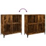 Mueble discos madera contrachapada roble ahumado 84,5x38x89 cm en Armarios y almacenamiento | Comprar online en Foru.es