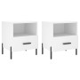 Mesitas de noche 2 uds madera ingeniería blanco 40x35x47,5 cm de vidaXL, Mesitas de noche - Ref: Foro24-827453, Precio: 86,44...