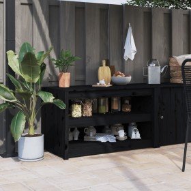 Mueble de cocina exterior madera maciza pino negro 106x55x64 cm en Armarios de cocina | Comprar online en Foru.es