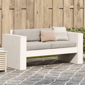 Sofá de jardín 2 plazas madera maciza pino blanco 134x60x62 cm en Sofás de exterior | Comprar online en Foru.es