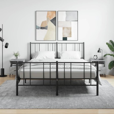 Mesita noche 2 uds madera ingeniería gris hormigón 40x35x47,5cm de vidaXL, Mesitas de noche - Ref: Foro24-827477, Precio: 58,...