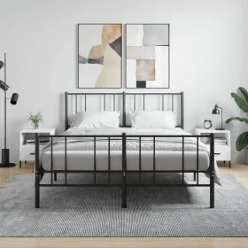 Mesita noche 2 uds madera ingeniería blanco brillo 40x35x47,5cm de vidaXL, Mesitas de noche - Ref: Foro24-827457, Precio: 64,...