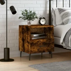 Smoked oak engineered wood bedside table 40x35x47.5 cm by vidaXL, Nightstands - Ref: Foro24-827478, Price: 44,93 €, Discount: %