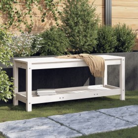 Banco de jardín madera maciza de pino blanco 108x35x45 cm en Bancos de jardín | Comprar online en Foru.es