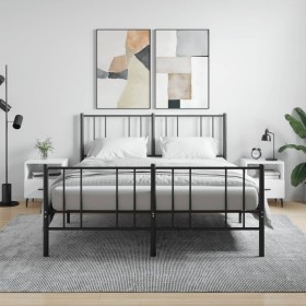 Mesita noche 2 uds madera ingeniería blanco brillo 40x35x47,5cm de vidaXL, Mesitas de noche - Ref: Foro24-827473, Precio: 61,...