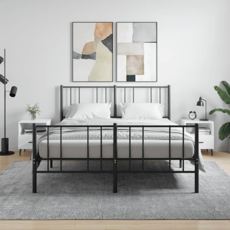 Mesita noche 2 uds madera ingeniería blanco brillo 40x35x47,5cm de vidaXL, Mesitas de noche - Ref: Foro24-827473, Precio: 61,...
