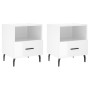 Mesita noche 2 uds madera ingeniería blanco brillo 40x35x47,5cm de vidaXL, Mesitas de noche - Ref: Foro24-827473, Precio: 61,...
