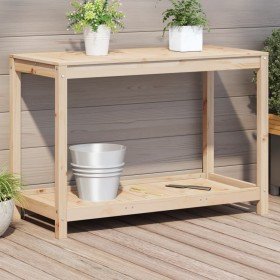 Mesa de plantación con estante madera maciza pino 108x50x75 cm en Soportes para macetas | Comprar online en Foru.es