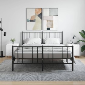 Mesitas noche 2 uds madera ingeniería blanco brillo 40x40x50 cm de vidaXL, Mesitas de noche - Ref: Foro24-827505, Precio: 53,...
